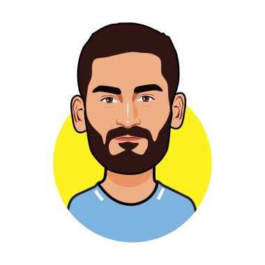 Ilkay Gundogan Manchester City Futbolcuları. Dünya Kupası. Vektör resmi