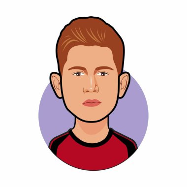 Kevin De Bruyne Belçika Milli Takımı. Dünya Kupası. Vektör resmi