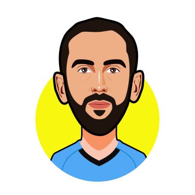  Diego Godin Uruguay Milli Takımı. Dünya Kupası. Vektör resmi