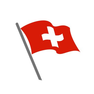 Switzerland flag flying waving. Vector image clipart