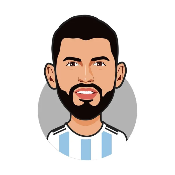 Sergio Aguero Arjantin Milli Takımı Dünya Kupası Vektör Resmi — Stok Vektör