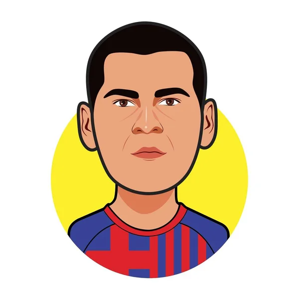 Dani Alves Barcelona Piłkarze Mistrzostwa Świata Wizerunek Wektora — Wektor stockowy