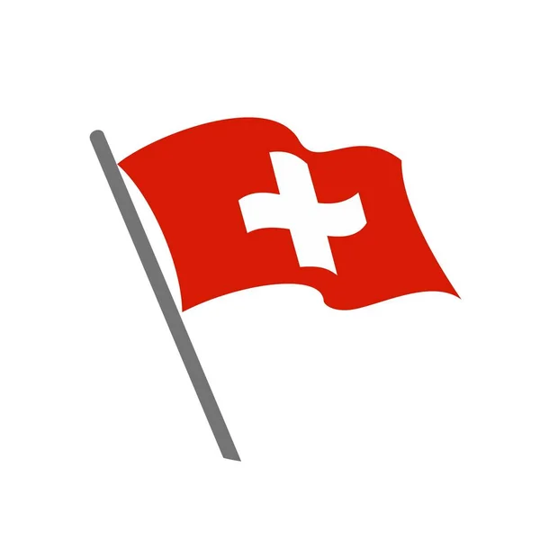 Svizzera Bandiera Sventola Sventola Immagine Vettoriale — Vettoriale Stock