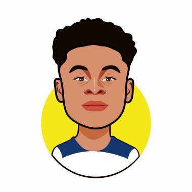 Bukayo Saka İngiltere Milli Takımı. Dünya Kupası. Vektör resmi