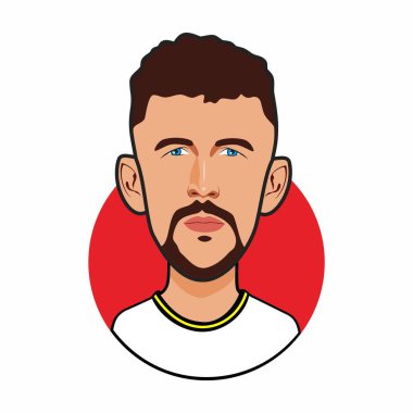 Ivan Perisic futbol oyuncuları. Dünya Kupası. Vektör resmi