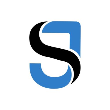 SJ harf logosu kavramı. Vektör resmi