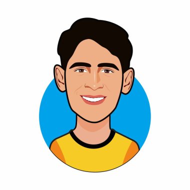  Yassine Bounou futbol oyuncuları. Dünya Kupası. Vektör resmi