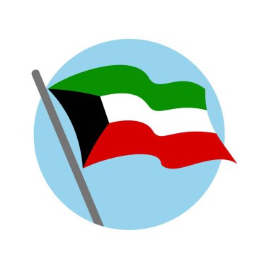  Kuveyt bayrağı dalgalanıyor. Vektör resmi