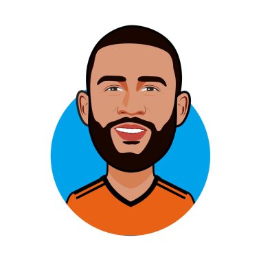 Memphis Depay Hollanda milli takımı. Vektör resmi