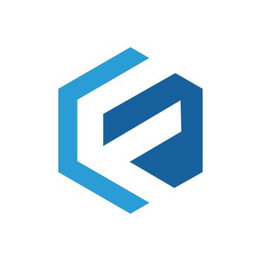 F harfi logo tasarımı. Vektör resmi