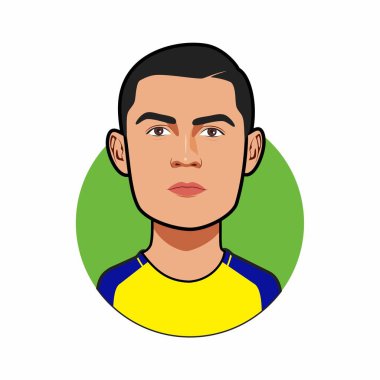   Christiano Ronaldo  Al Nassr Soccer players. Vector image clipart