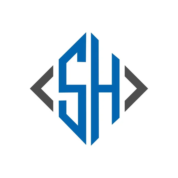 İlk SH logo tasarımı. Vektör resmi
