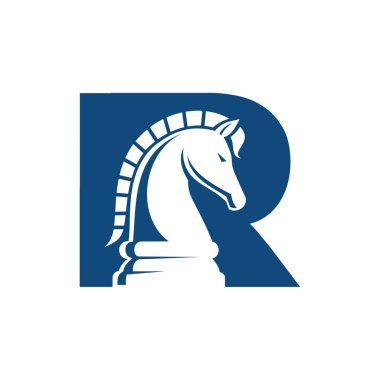R horse logo design. Vector image
