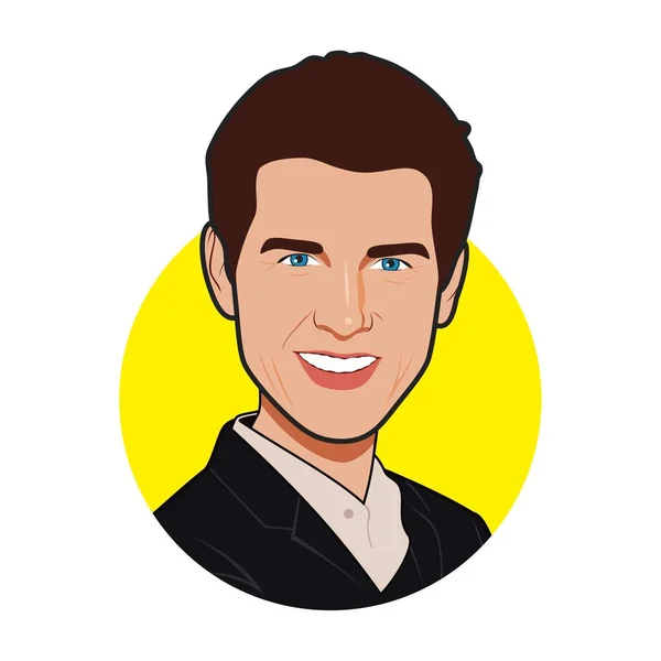 Tom Cruise American Hollywood Actor Vector Image — Stok Vektör
