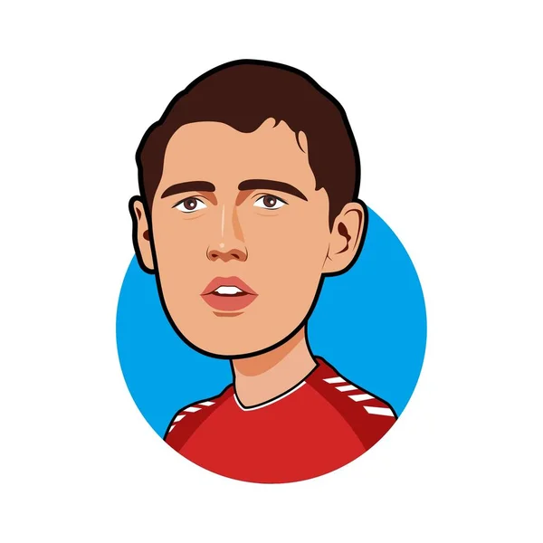 Andreas Christensen,  Denmark national team. World Cup. Vector image