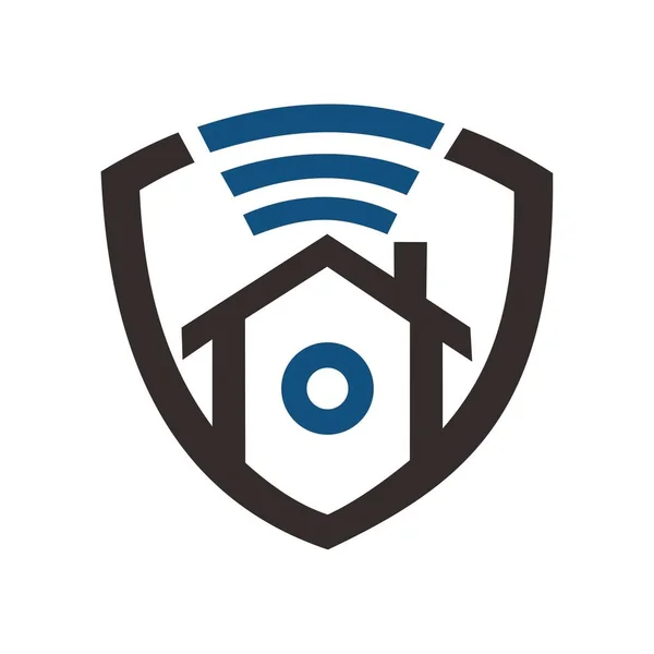 Home shield with wifi logo design image.