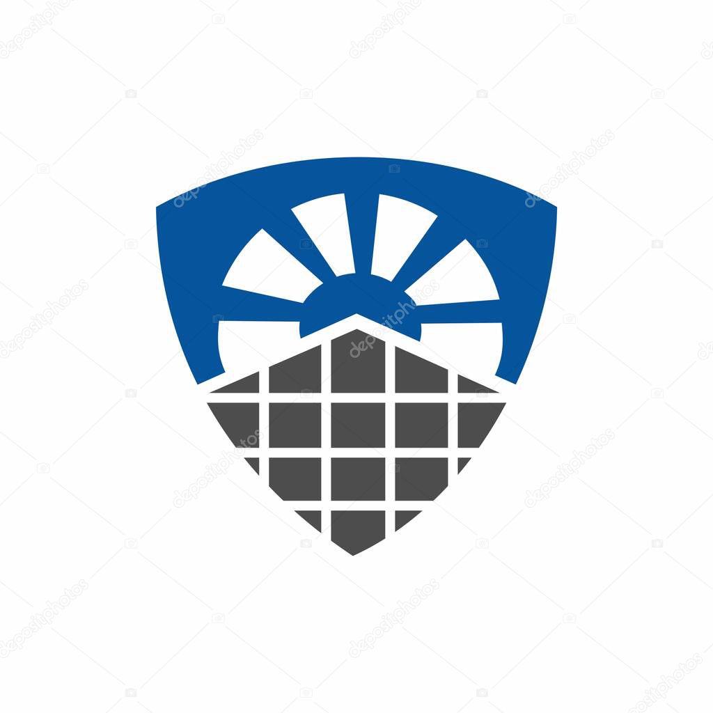 Solar shield logo design image