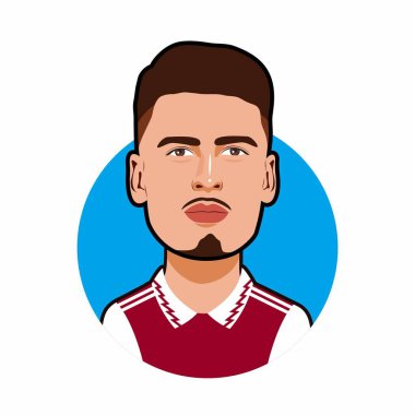 Gabriel Martinelli, Arsenal Soccer players. Vector image