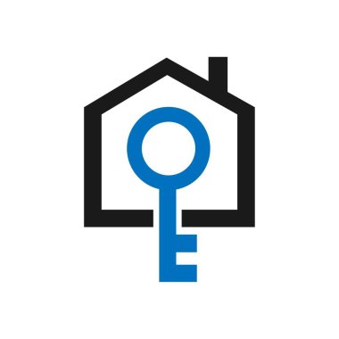 Key Home. Logo tasarımı. Vektör resmi