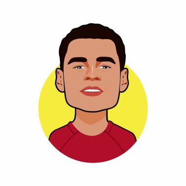  Cody Gakpo Liverpool futbol oyuncuları. Vektör resmi