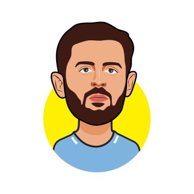 Bernardo Silva, Manchester City Futbol oyuncuları. Dünya Kupası. Vektör resmi