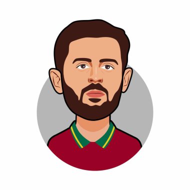 Bernardo Silva, Portekiz Milli Takımı. Dünya Kupası. Vektör resmi