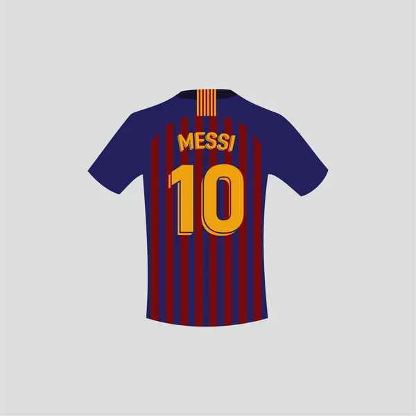 Футболку Мессі Барселони — стокове фото