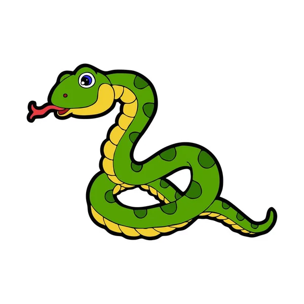 Zelený Hadí Karikatura Navrhnout Obrázek — Stock fotografie