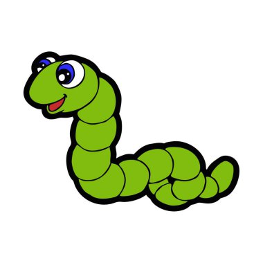 Yeşil Tırtıl çizgi filmi. Vektör resmi