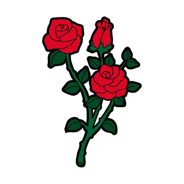 Rote Rosenblüte Vektorbild — Stockvektor