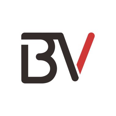 İlk BV logo tasarımı. Vektör resmi