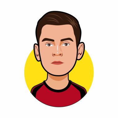  Leandro Trossard, Belçika Milli Takımı. Vektör resmi