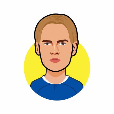  Mykhailo Mudryk, Chelsea Futbol oyuncuları. Vektör resmi