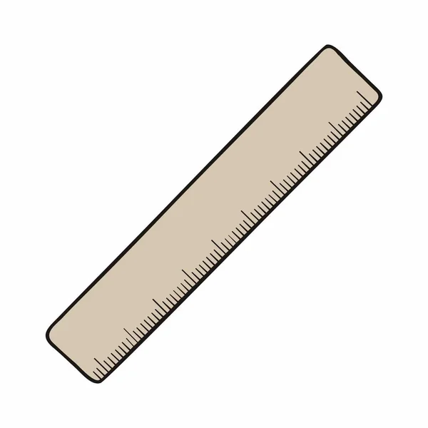 Ruler Measure Length Flat Image — Stock Vector