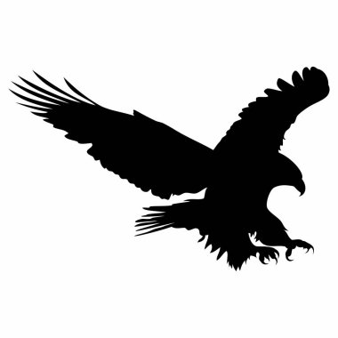 Kartal uçuş silueti. Vektör resmi