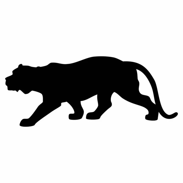 Silhouette Animal Tigre Image Vectorielle — Image vectorielle