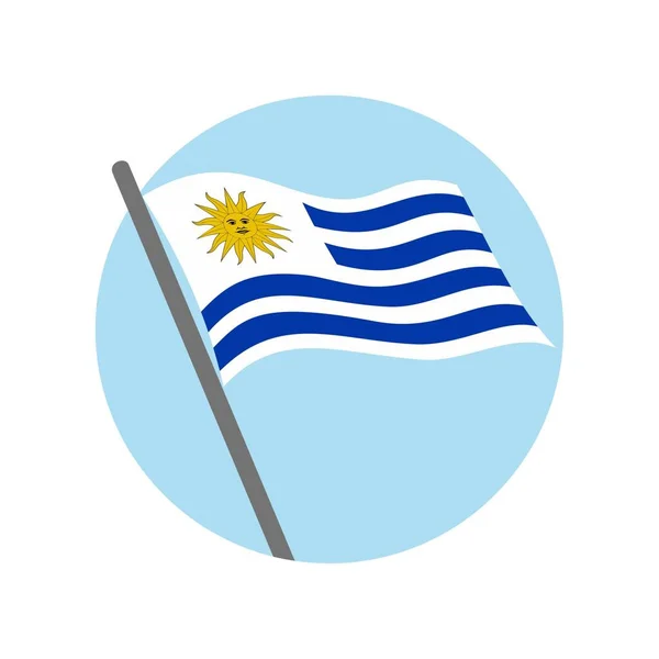 Flagga Uruguay Flyger Viftande Bild — Stock vektor