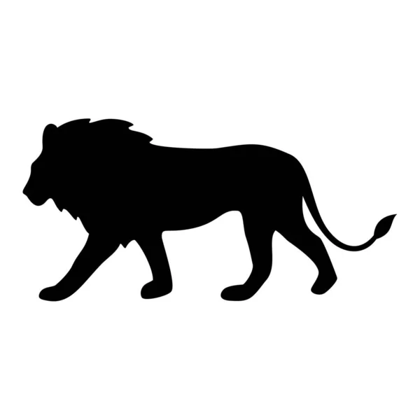 Tiersilhouette Des Löwen Vektorbild — Stockvektor