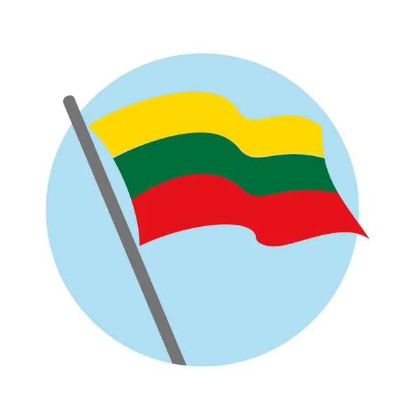 Развевается Флаг Литвы Векторное Изображение — стоковый вектор