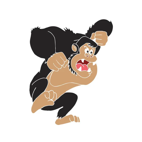Desenhos Animados Animais Gorilas Imagem Vetorial — Vetor de Stock