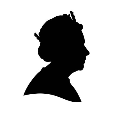 Kraliçe Elizabeth II Silhouette. Vektör resmi