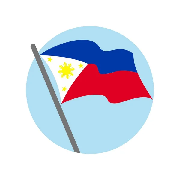 Filippine Bandiera Sventolante Immagine Vettoriale — Vettoriale Stock