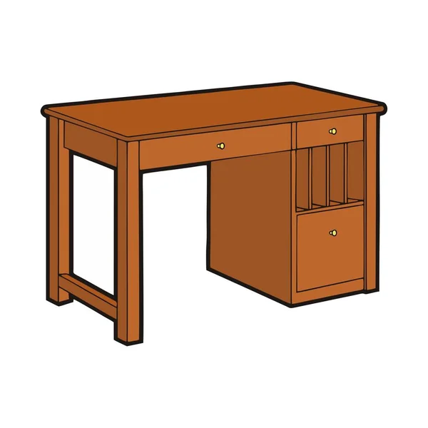 有储物柜的褐色桌子 矢量图像 — 图库矢量图片