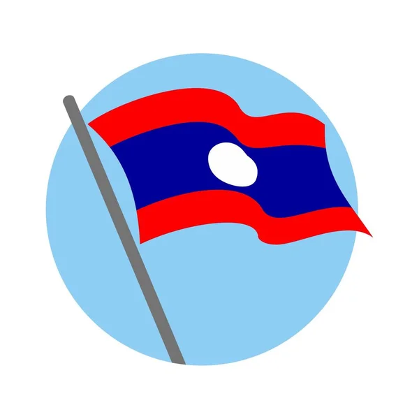 Laos Flagga Flyger Vinkning Vektor Bild — Stock vektor