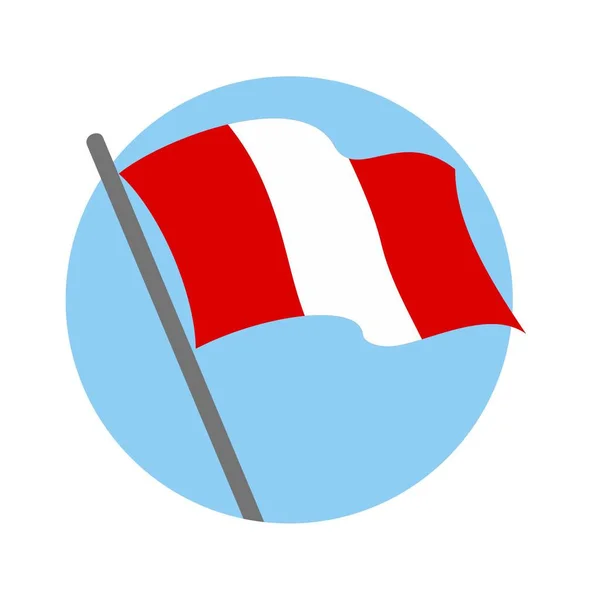 Bandera Perú Ondeando Imagen Vectorial — Archivo Imágenes Vectoriales