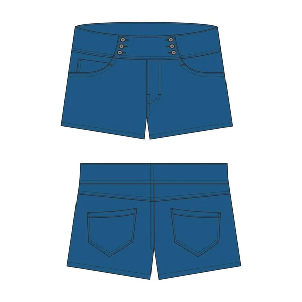 Blaue Hotpants Jeans Vektorbild — Stockvektor