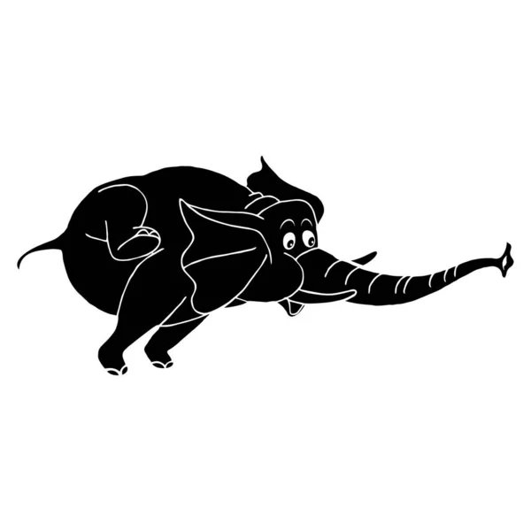 Silueta Sloního Zvířete Vektorový Obraz — Stockový vektor