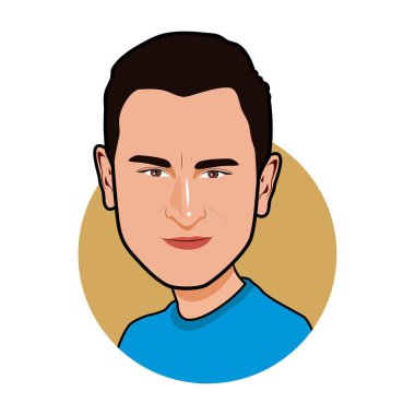 Saif Ali Khan,  Bollywood actors. Vector image