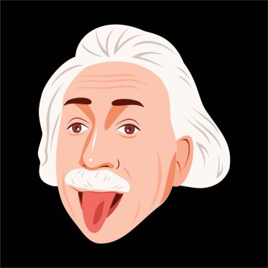 Albert Einstein 'ın yüzü. Vektör resmi