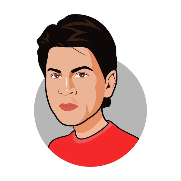 Shahrukh Khan Caricature Vector Image — Vetor de Stock